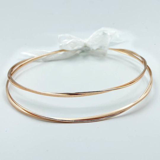 Χειροποίητα Ροζ Επίχρυσα Στέφανα Γάμου Simplicity Rose Gold