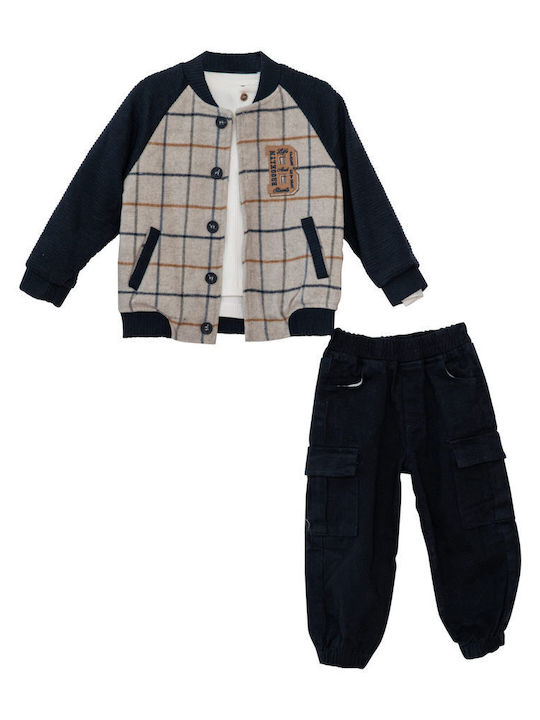 Kids' Set with Pants Winter 3pcs Grey-blue