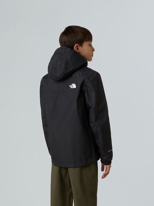 Antora Waterproof Kids Sports Short Jacket with Lining & Hood Black
