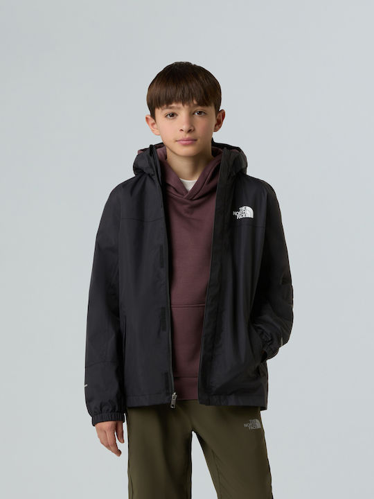 Antora Waterproof Kids Sports Short Jacket with Lining & Hood Black