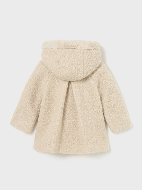 Kinder Mantel Kurz mit Kapuze Beige