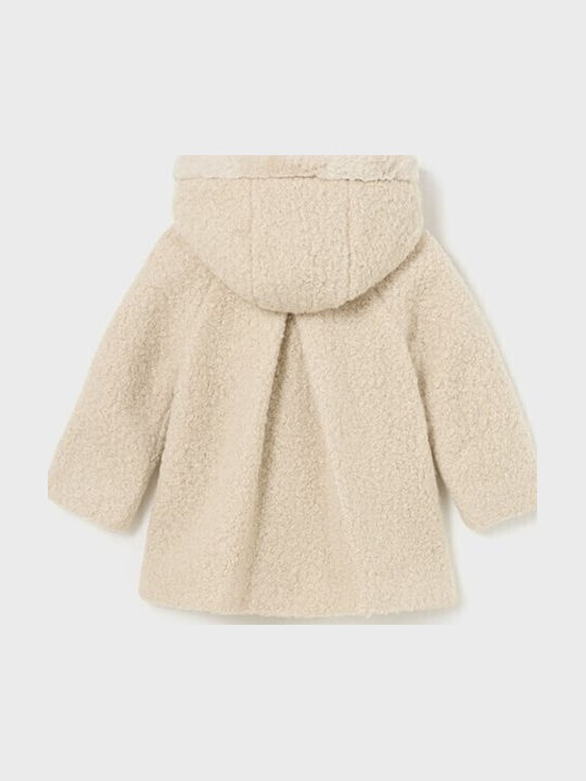 Kinder Mantel Kurz mit Kapuze Beige