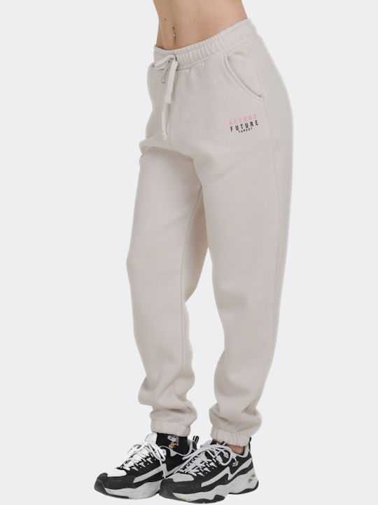 Παντελόνι Φόρμας Fleece Εκρού