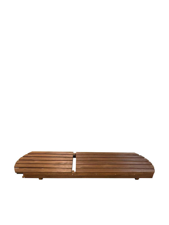 Градински Шезлонг Дървен С Възглавница Бежов 215x67x14см