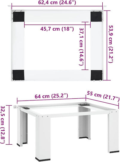 vidaXL Παρελκόμενο Βάσης Λευκή 64x55x32.5cm