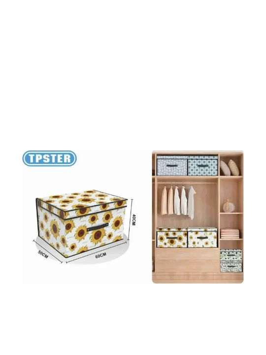 Stoff Aufbewahrungsbox mit Deckel Gelbe 60x50x40cm