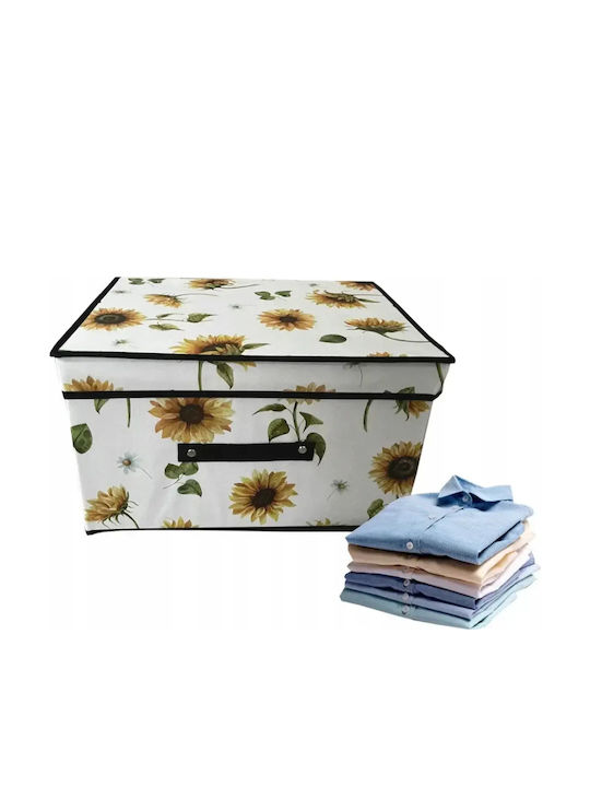 Tpster Fabric Storage Box with Lid Yellow 60x40x30cm