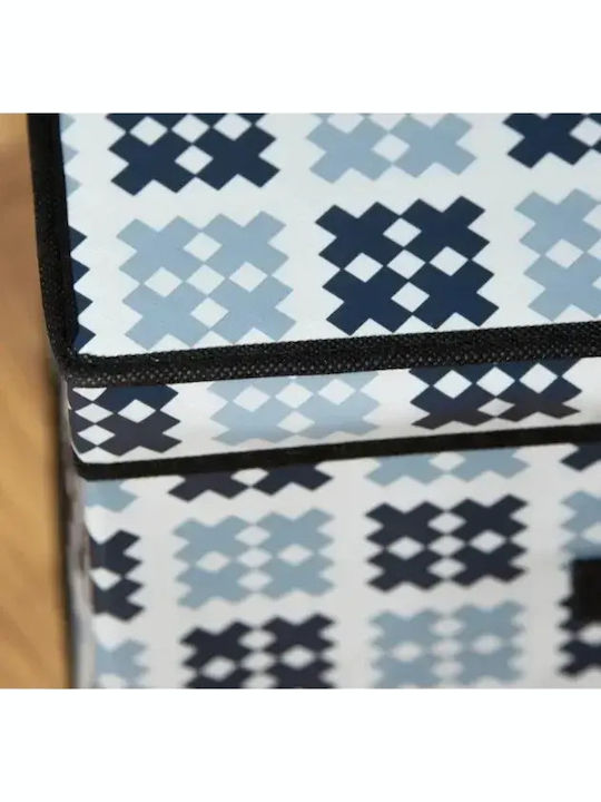 Fabric Storage Box with Lid Blue 70x40x30cm
