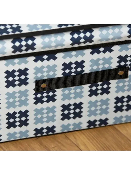Fabric Storage Box with Lid Blue 70x40x30cm