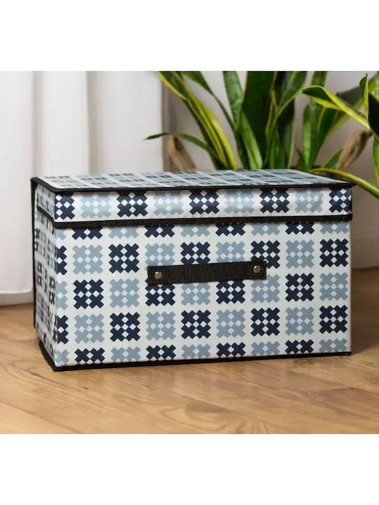 Fabric Storage Box with Lid Blue 70x40x30cm