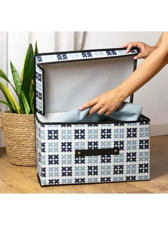 Fabric Storage Box with Lid Blue 60x40x30cm