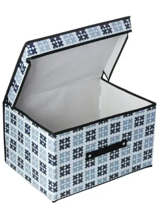 Fabric Storage Box with Lid Blue 40x30x25cm