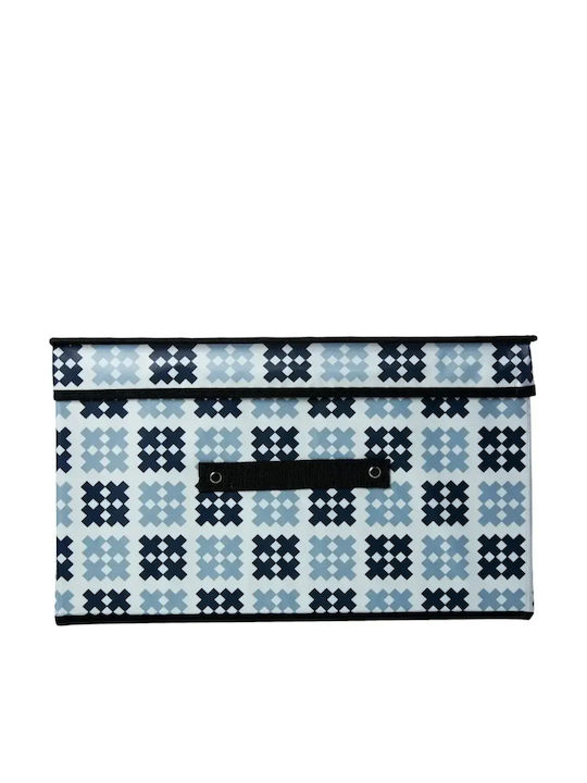 Stoff Aufbewahrungsbox mit Deckel Blau 41x35x20cm