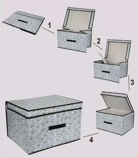 Tpster Stoff Aufbewahrungsbox mit Deckel 60x40x30cm 1Stück