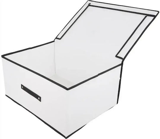 Tpster Tesatura Cutie de Depozitare cu Capac Alb 41x35x20cm 1buc