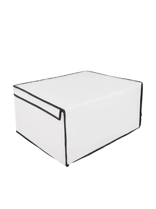 Tpster Текстил Кутия за съхранение с капак Бял 30x28x15см 1бр