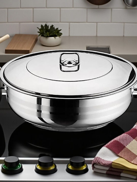 Hascevher Arian Gastro Shallow Stainless Steel Pot 5lt / 28cm