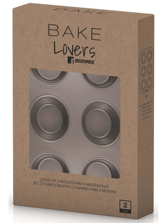 Bergner Cupcakes & Muffins 6 Cups Baking Pan 26.5x18.5cm 2pcs