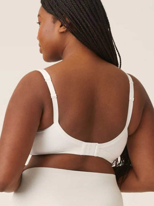 Naturana Cotton Maternity & Nursing Bra with Clips White
