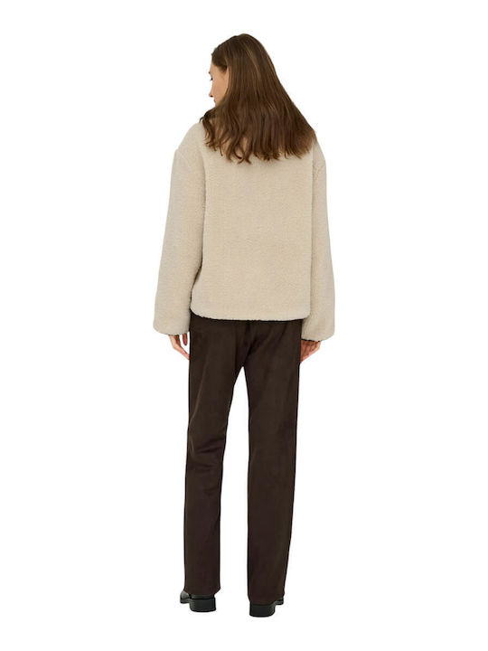 Damenmäntel Damen Teddymantel Beige