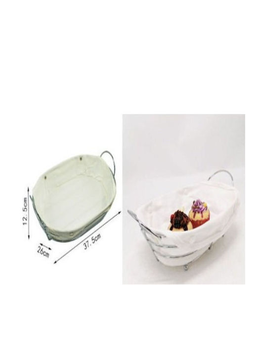SDS Bread Box Metallic White 37.5x26x12.5cm