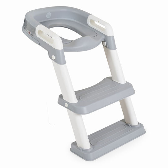 Moni Toddler Toilet Seat Lifty with Footrest Handles and Gray Cushion