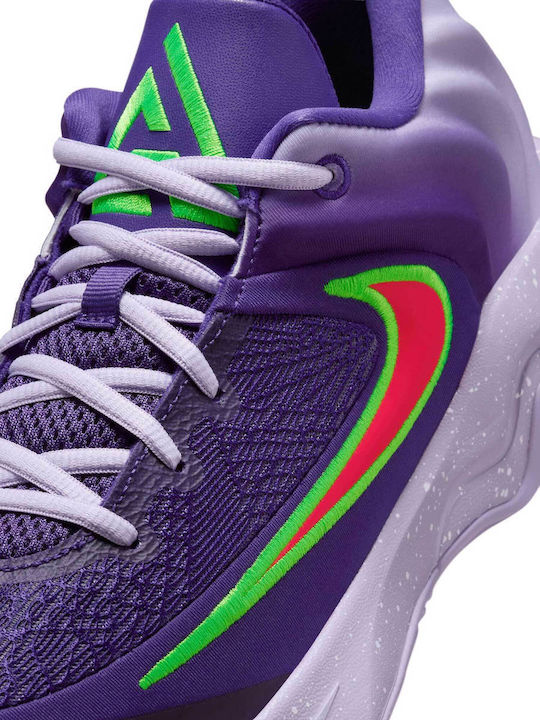 Giannis Immortality 4 Low Basketball Shoes Court Purple / Hydrangeas / White / Bright Crimson
