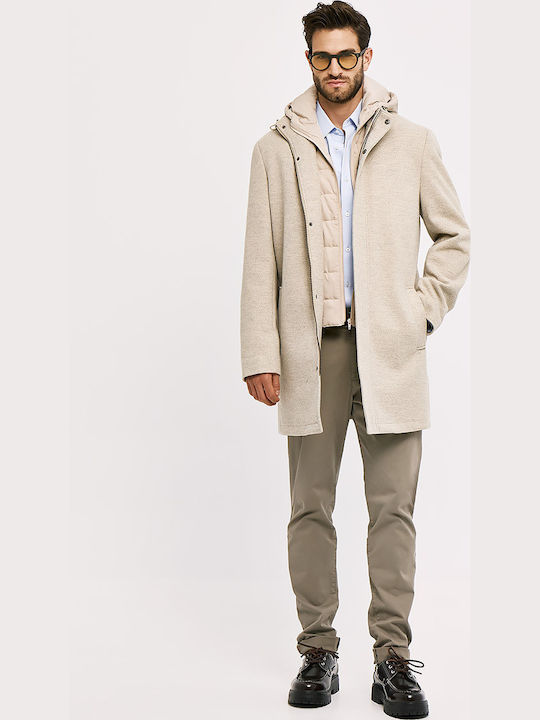 Herren Mantel Beige