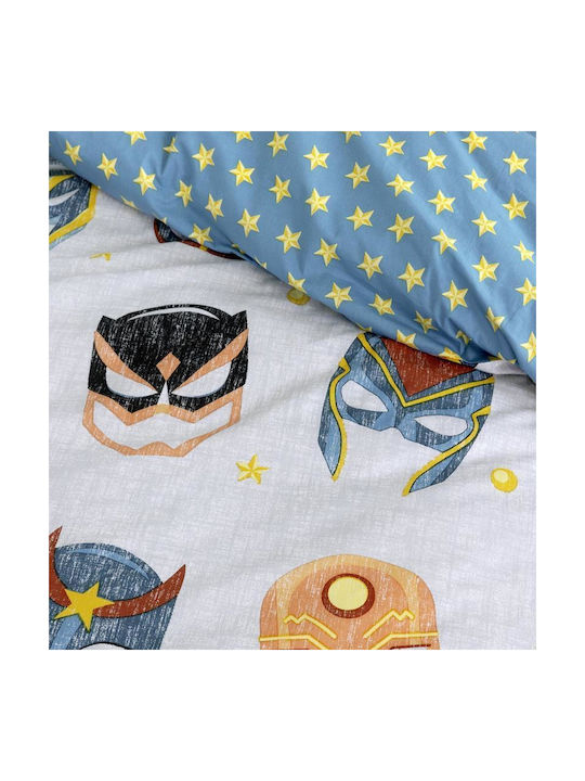Nima Superheroes Set Kids Duvet Cover Single with Pillowcase Cotton Superheroes 160x240cm