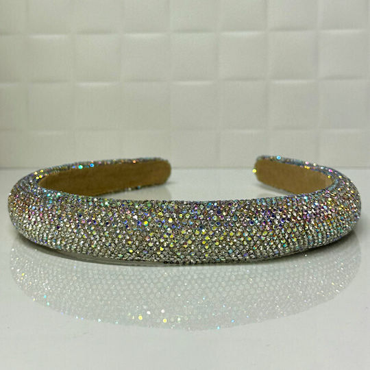 Fuzty Headband Rhinestones Multicolor