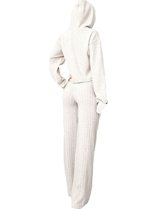 Damen Cream Set mit Hose in Lockerer Passform