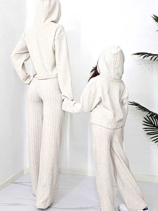 Damen Cream Set mit Hose in Lockerer Passform