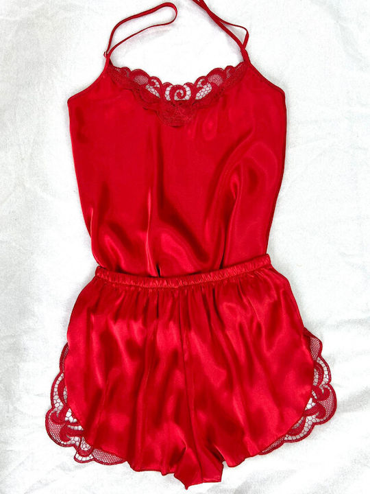 Pantaloni Pijamale pentru Femei Red