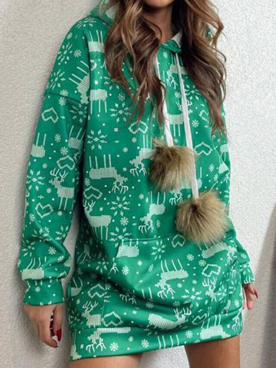 Winter Damen Nachthemd Green