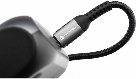 Forcell USB 2.0 Cable USB-C male - USB-C 100W Μαύρο 0.25m 303112
