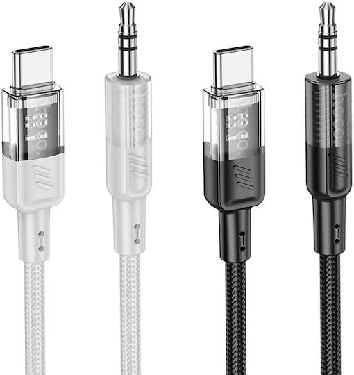 Hoco UPA27 Braided USB 2.0 Cable USB-C male - 3.5mm Black 1.2m