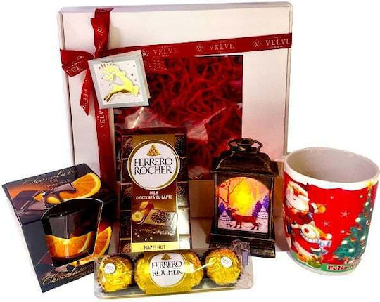 Pachet Secret Santa Lanternă Decorațiune Tip Lumânare Parfumată Sezonieră Cană Design De Crăciun Selecție Dulciuri În Cutie Cadou