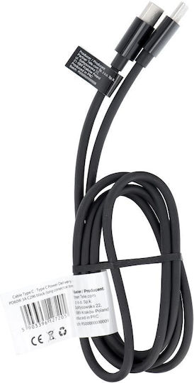 iSelf USB 2.0 Cable USB-C male - USB-C 60W PD Μαύρο 1m C296