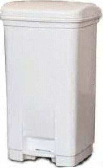 Viomes Κάδος Απορριμμάτων Πλαστικός με Πεντάλ Λευκός 40lt