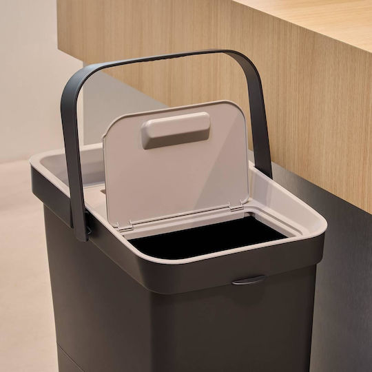 5Five Coș De Gunoi De Reciclare Din Plastic Negru 36.5lt