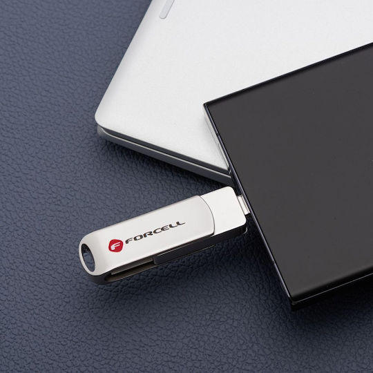 Forcell 128GB USB 3.2 Stick Ασημί