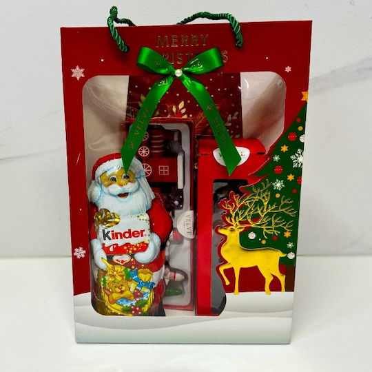 Pachet De Crăciun Figurina Spargător De Nuci Card Muzical De Crăciun Ornament Tren Festiv Dulciuri Pentru Copii Ambalate În Pungă Cadou Roșie