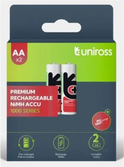 Uniross Hybrio Επαναφορτιζόμενες Μπαταρίες AA Ni-MH 900mAh 1.2V 2τμχ