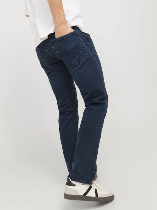 Men's Elastic Jeans Pants with Regular Straight Fit Dark Navy