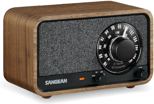 Sangean WR-8 Φορητό Ραδιόφωνο Επαναφορτιζόμενο με Bluetooth Vintage Walnut