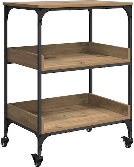 vidaXL Küchenwagen Hölzernes Braun 60x41x80.5cm