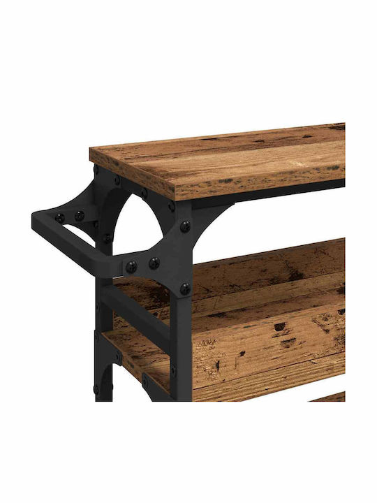 vidaXL Wooden Kitchen Trolley 4 Tiers Brown 53x20x76cm