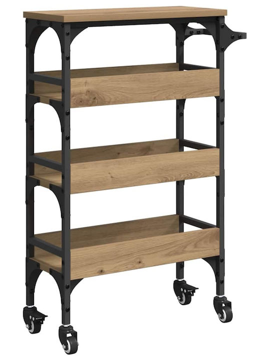 vidaXL vidaXL Küchenwagen Hölzernes 4 Ebenen Braun 53x20x76cm