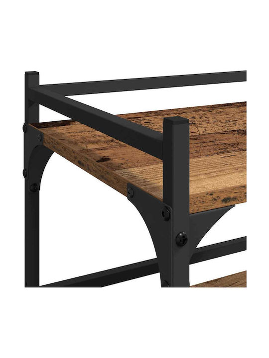 vidaXL Wooden Kitchen Trolley 3 Tiers Brown 50x35x75.5cm