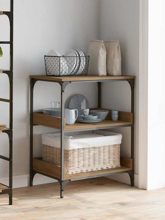 vidaXL Küchenwagen Hölzernes Braun 60x41x80.5cm